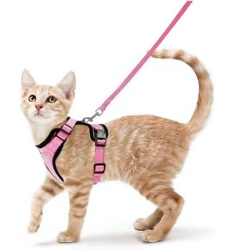 P06 - Cat Harness and Leash for Walking, Escape Proof Soft Adjustable Vest Harnesses for Cats