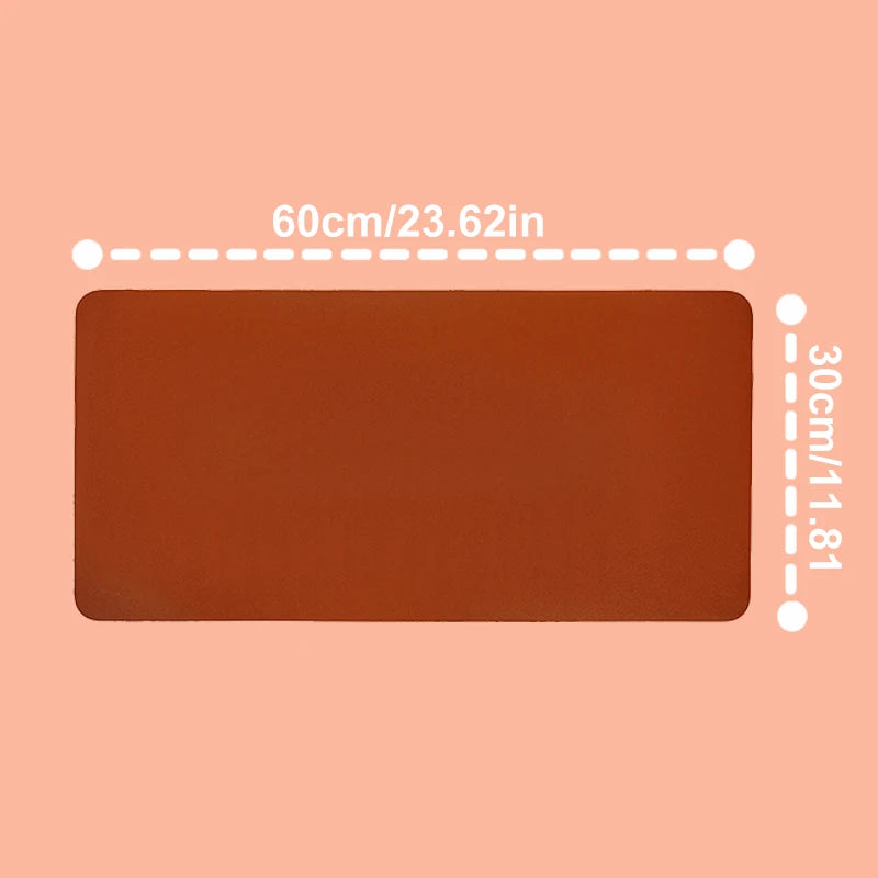 WA04 - 1pc Large Size 600*300mm Office Desk Protector Mat PU Leather Waterproof