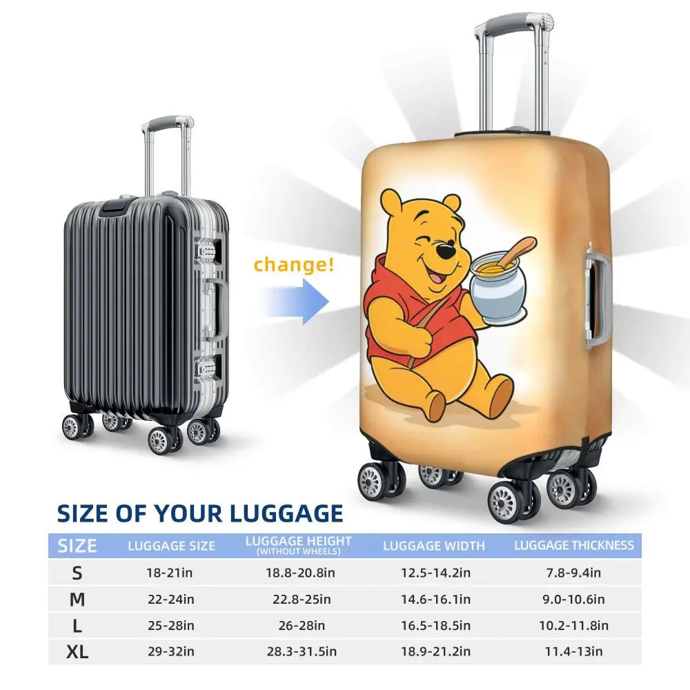 A111 - Custom Winnie The Pooh Luggage Cover Elastic
