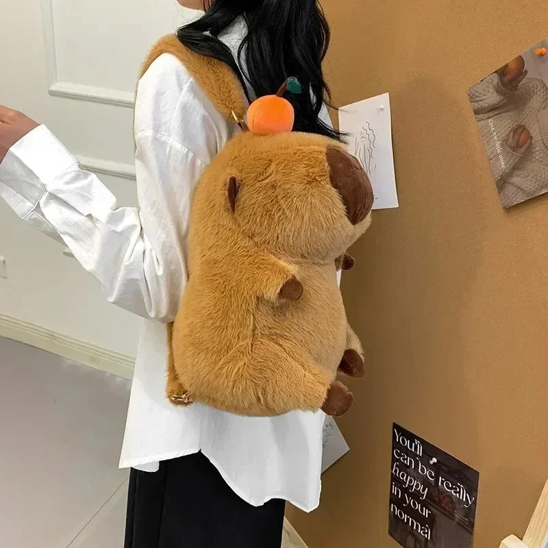 T16 - Capybara Plush Backpack Kawaii Fashion Plushie Doll