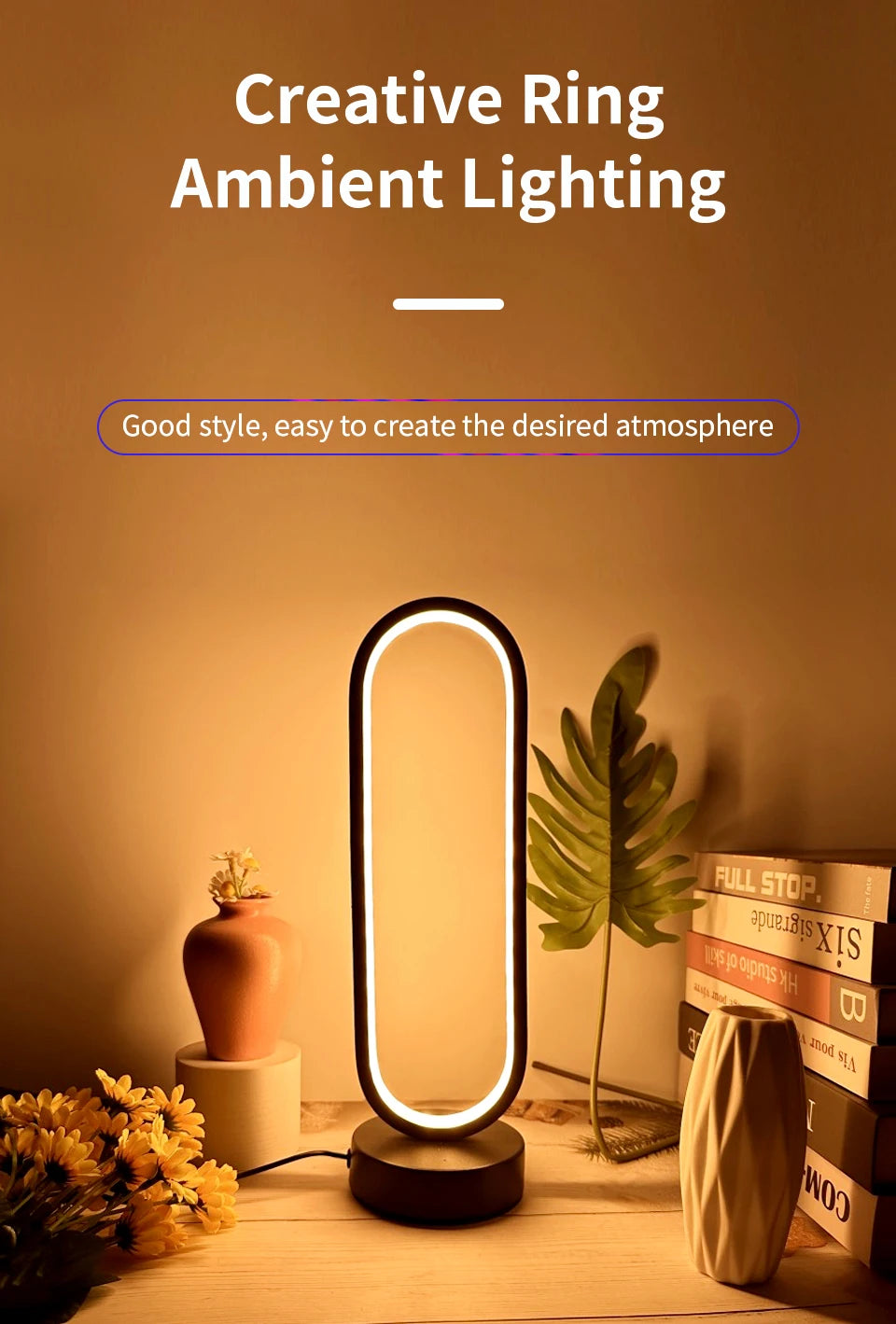 ILLUR - Lampada da notte ad anello per camera da letto
