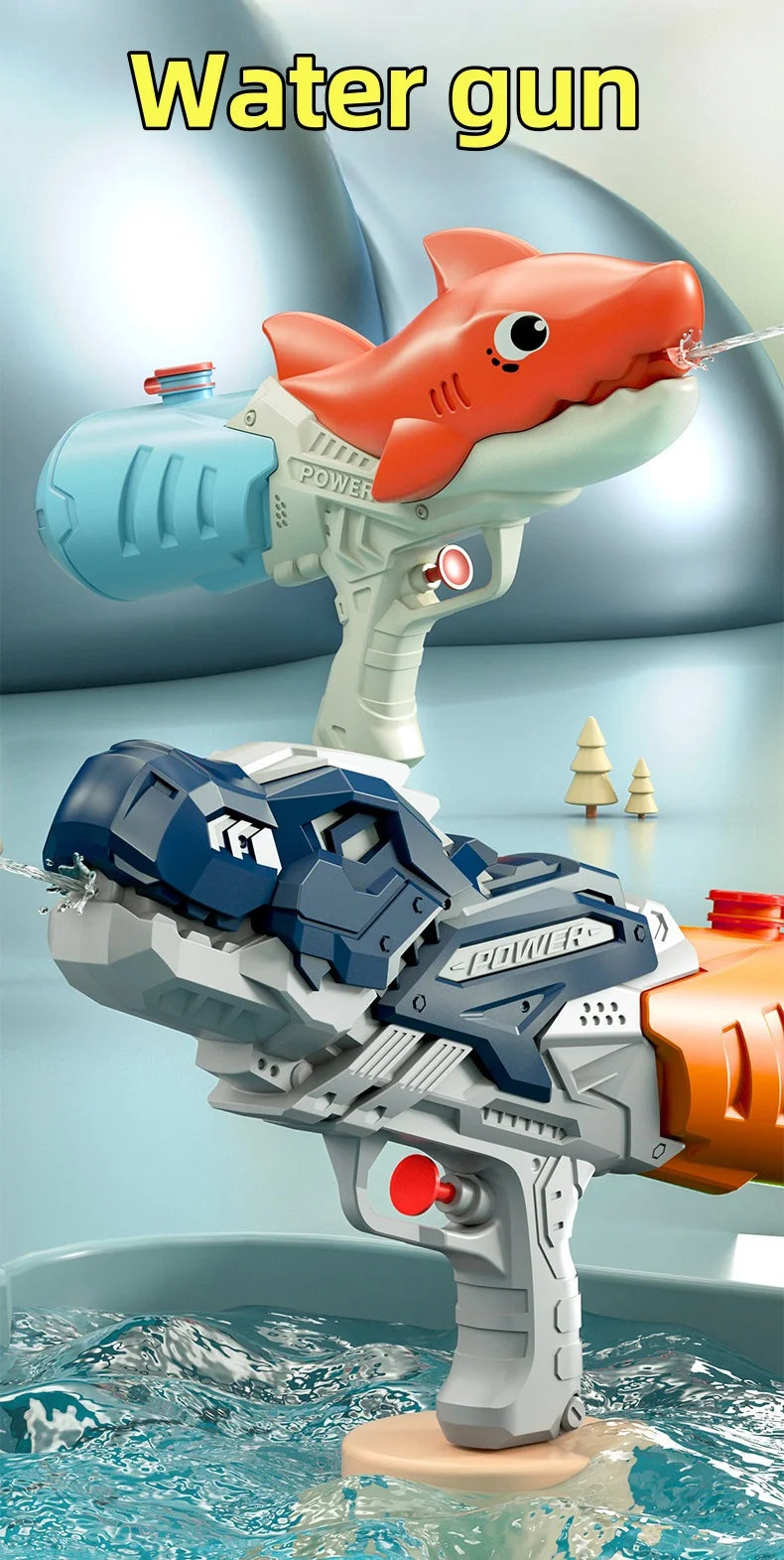 T14 - Dinosaurs, ducks, sharks, twin sprinklers, water beach toys