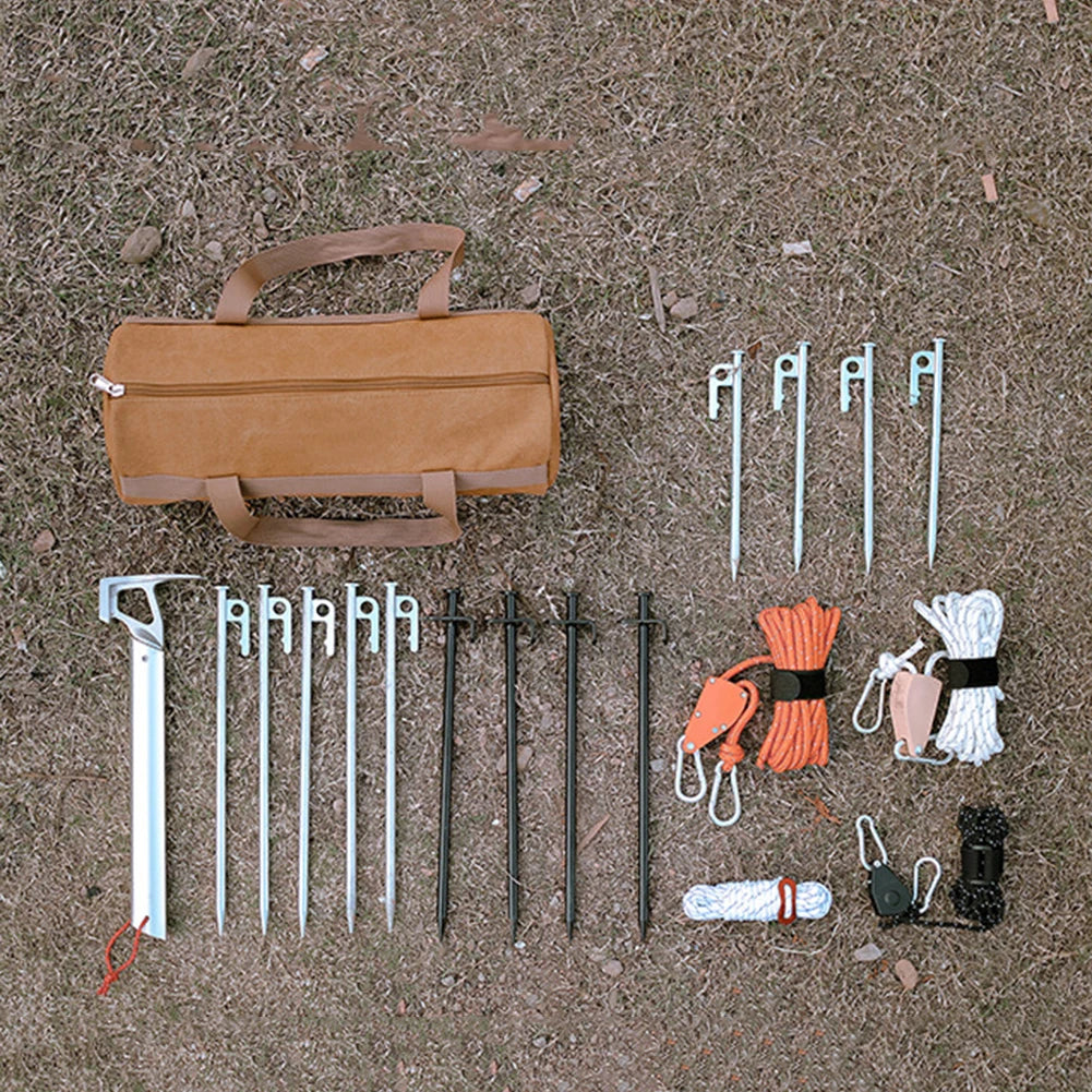 M09 - Camping Tools Storage Bag Large Capacity Cylinder Tent Stake Bag
