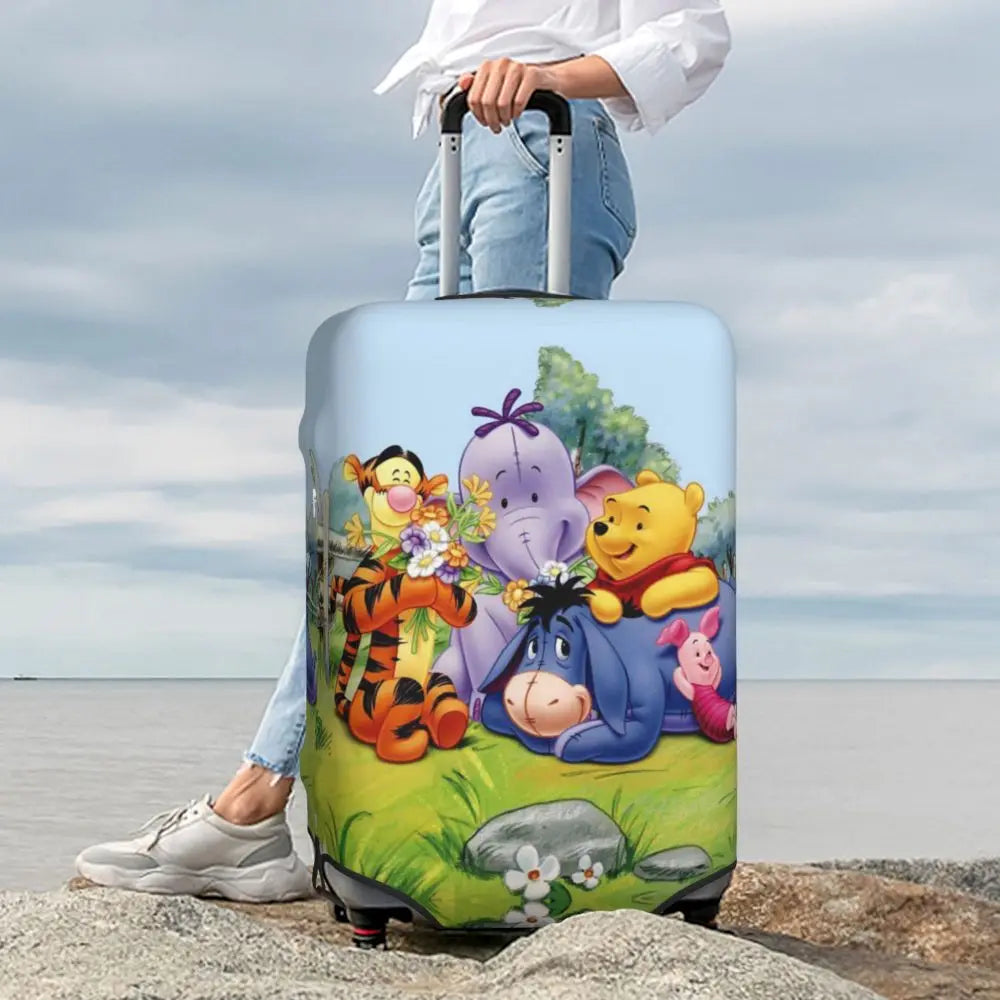A111 - Custom Winnie The Pooh Luggage Cover Elastic