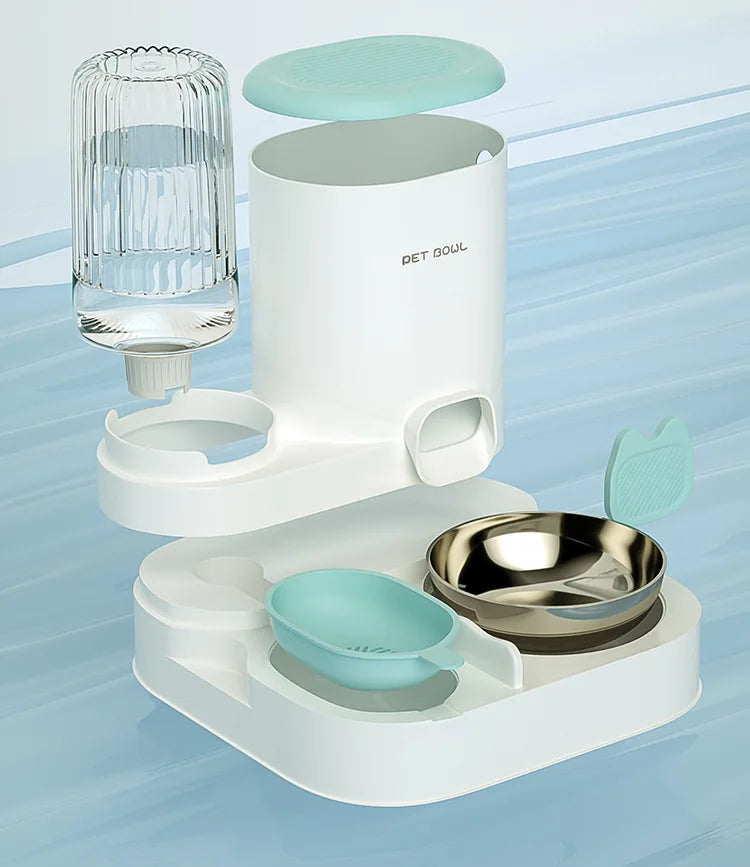 P04 - Bowl with integrated water dispenser, automatic pet feeder and water fountain