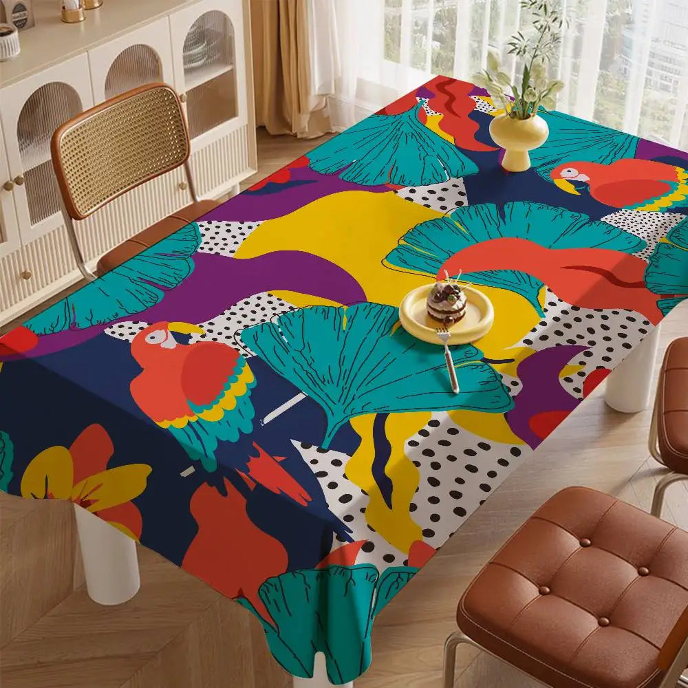 TESS14 - Tovaglia rettangolare con motivo astratto artistico