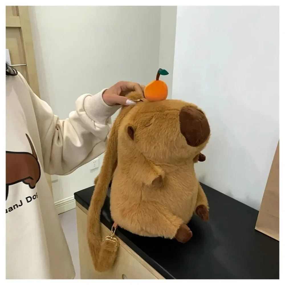 T16 - Capybara Plush Backpack Kawaii Fashion Plushie Doll