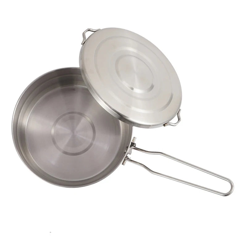 M07 - Camping Portable Cooking Pot, Stainless Steel