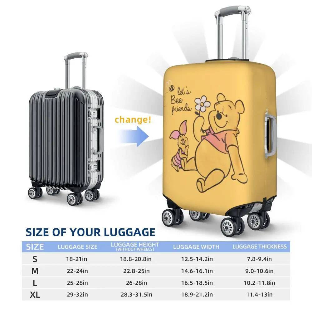 A111 - Custom Winnie The Pooh Luggage Cover Elastic