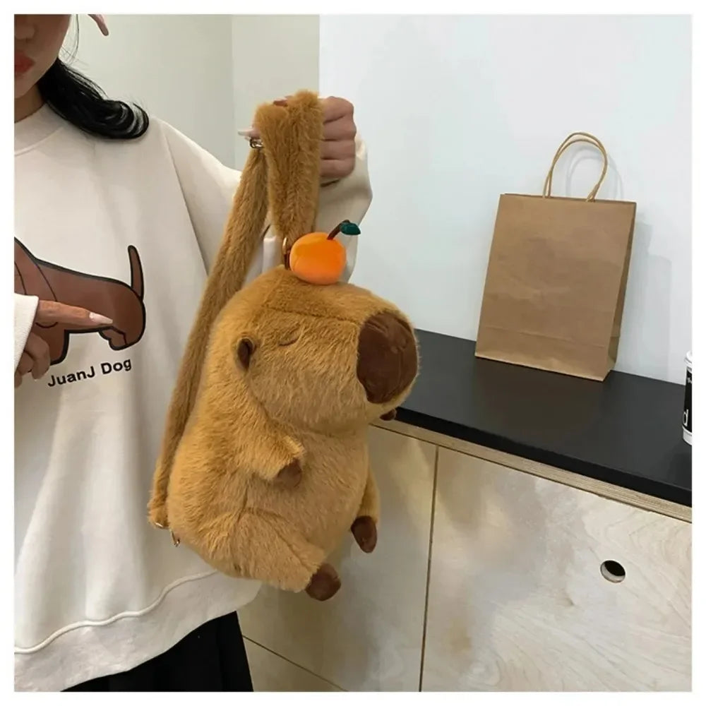 T16 - Capybara Plush Backpack Kawaii Fashion Plushie Doll