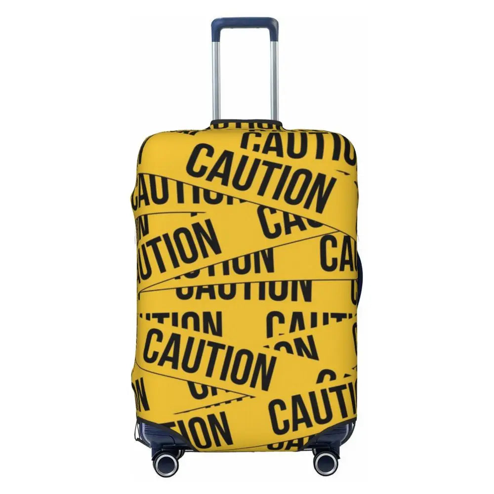 A113 - Caution Tape Pattern Suitcase Cover Crime Scene