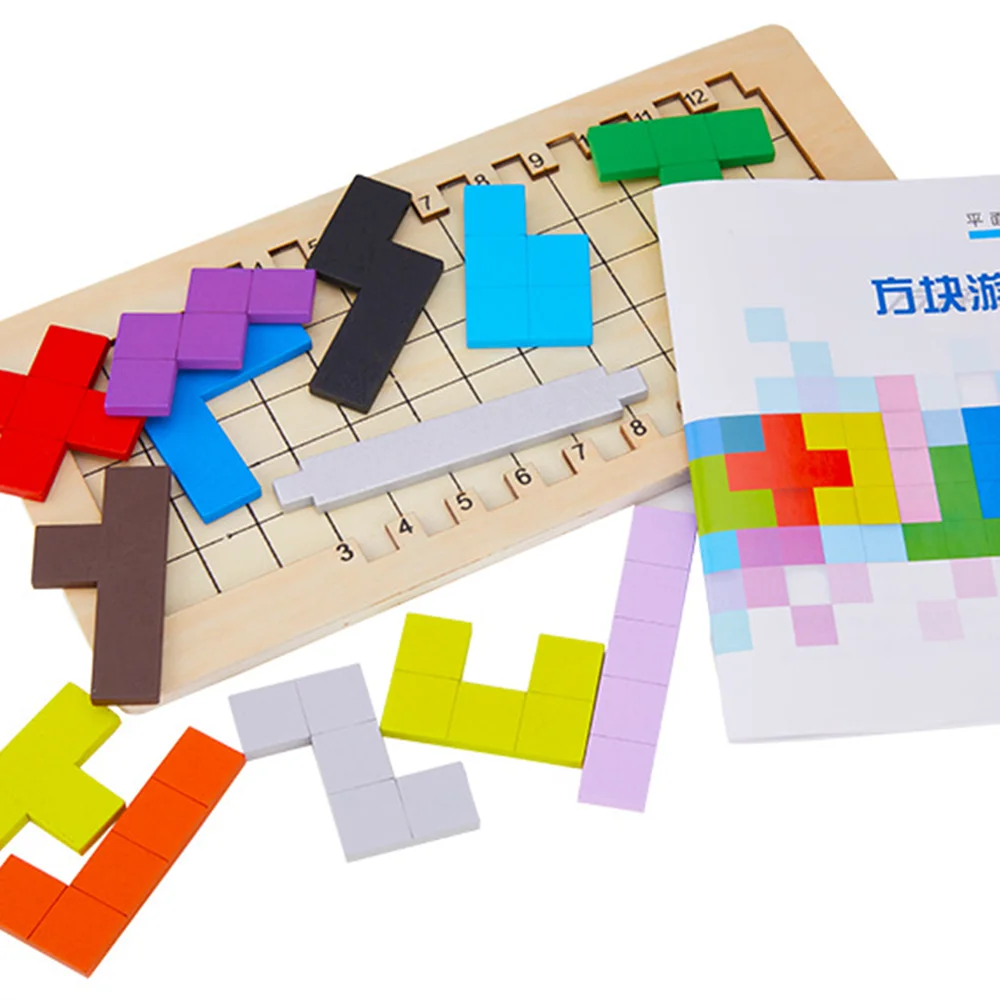 T08 - Colorful Wooden Tangram Game Brain Teaser Puzzle Toys Baby
