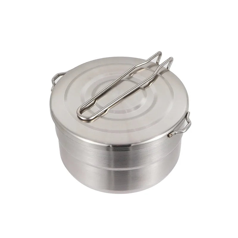 M07 - Camping Portable Cooking Pot, Stainless Steel