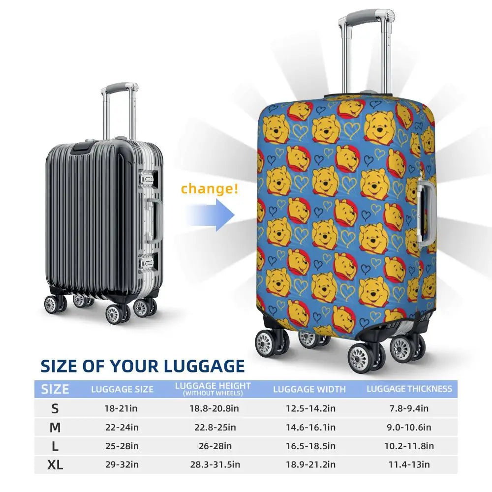 A111 - Custom Winnie The Pooh Luggage Cover Elastic