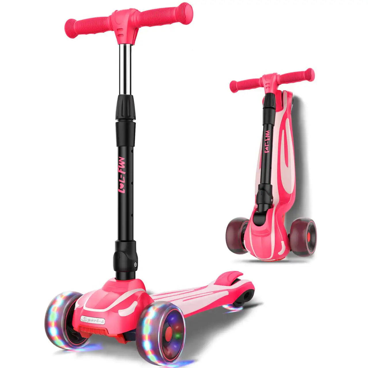 T01 - Scooter for Kids Ages 3-12 Years with 3 Wheel LED Lights