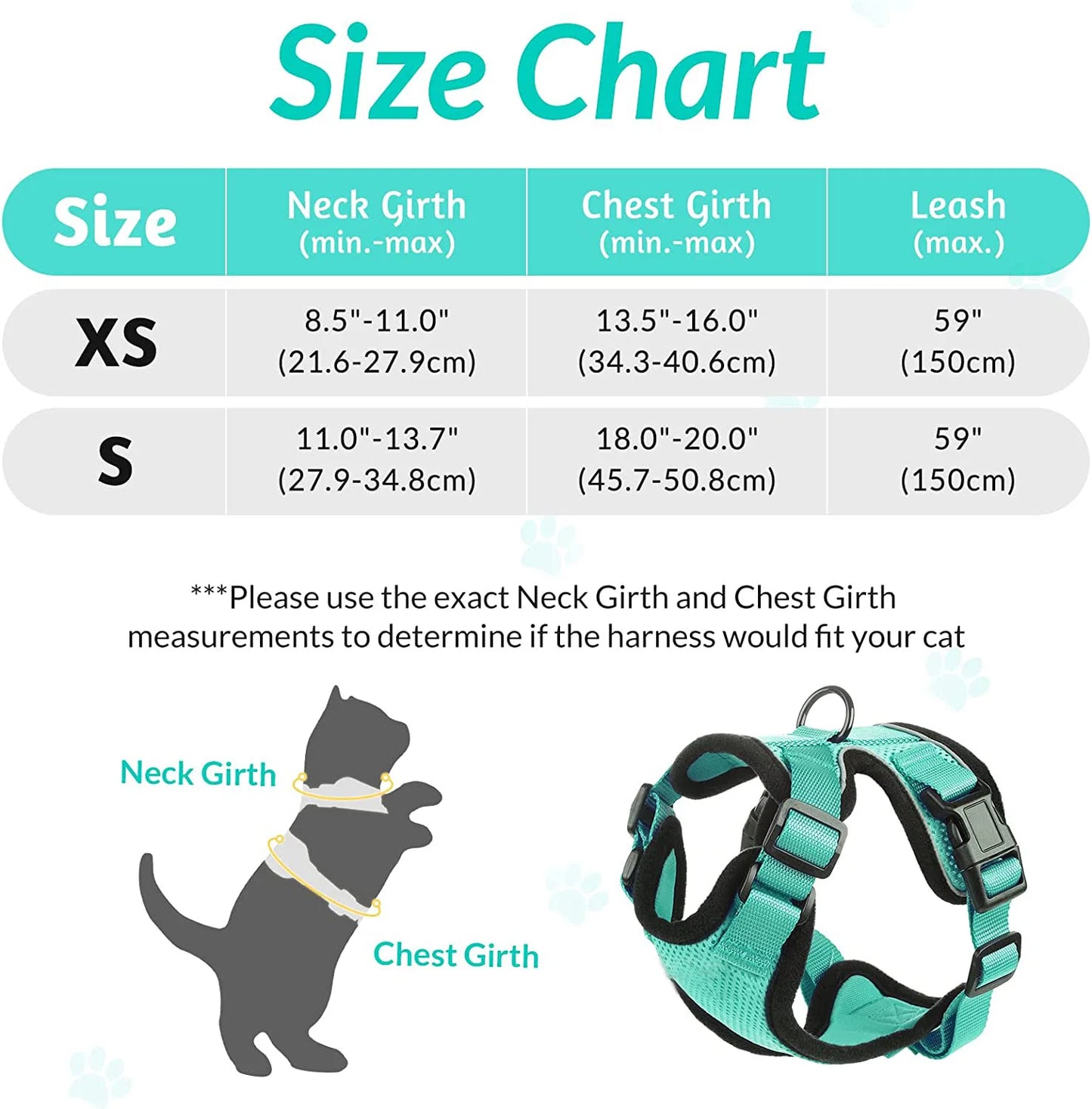 P06 - Cat Harness and Leash for Walking, Escape Proof Soft Adjustable Vest Harnesses for Cats