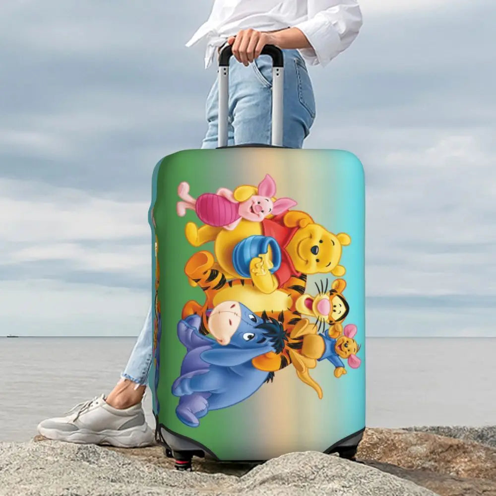 A111 - Custom Winnie The Pooh Luggage Cover Elastic