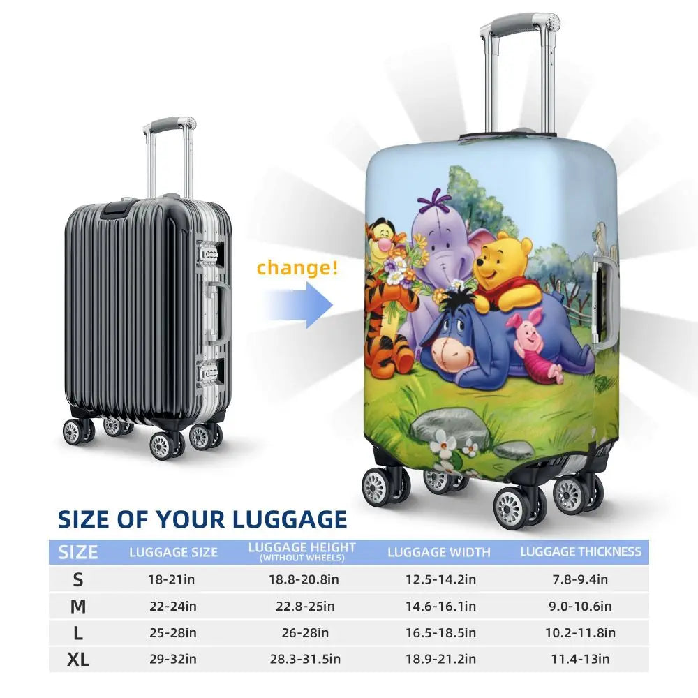 A111 - Custom Winnie The Pooh Luggage Cover Elastic