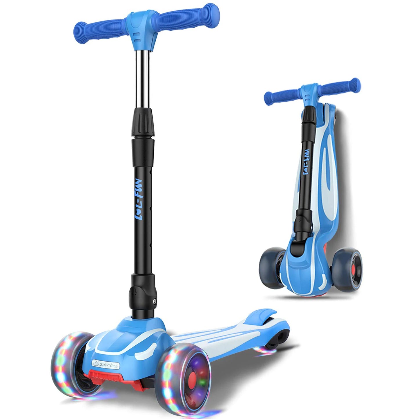 T01 - Scooter for Kids Ages 3-12 Years with 3 Wheel LED Lights