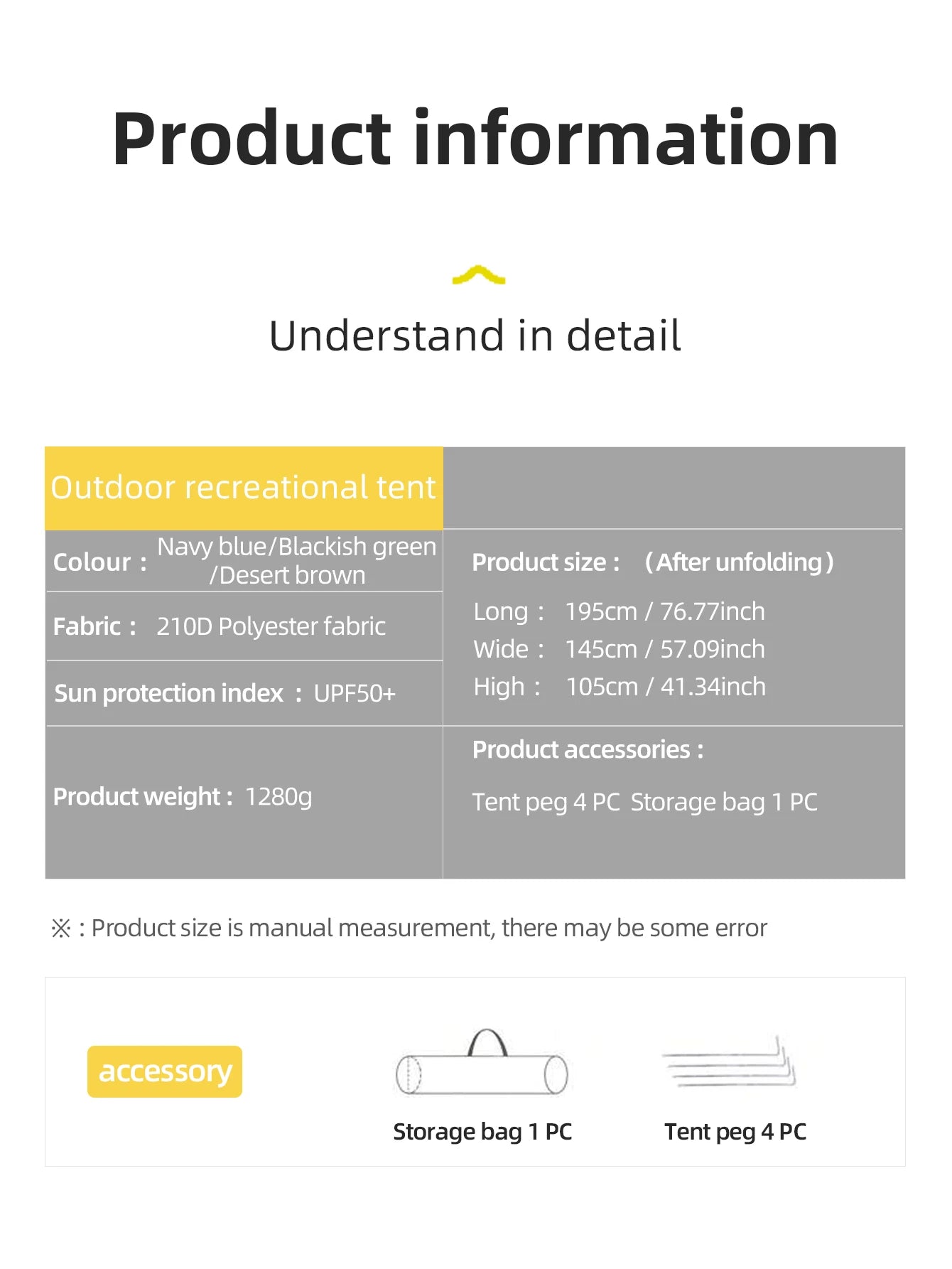 M11 - Outdoor camping tent, hand-built rain and sun protection hiking tent