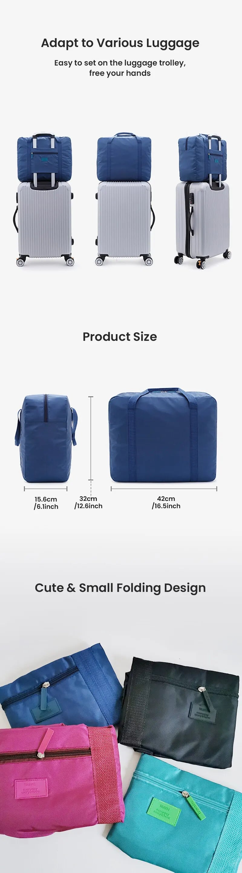 A09 - Foldable Travel Duffel Bag Lightweight Travel Bag