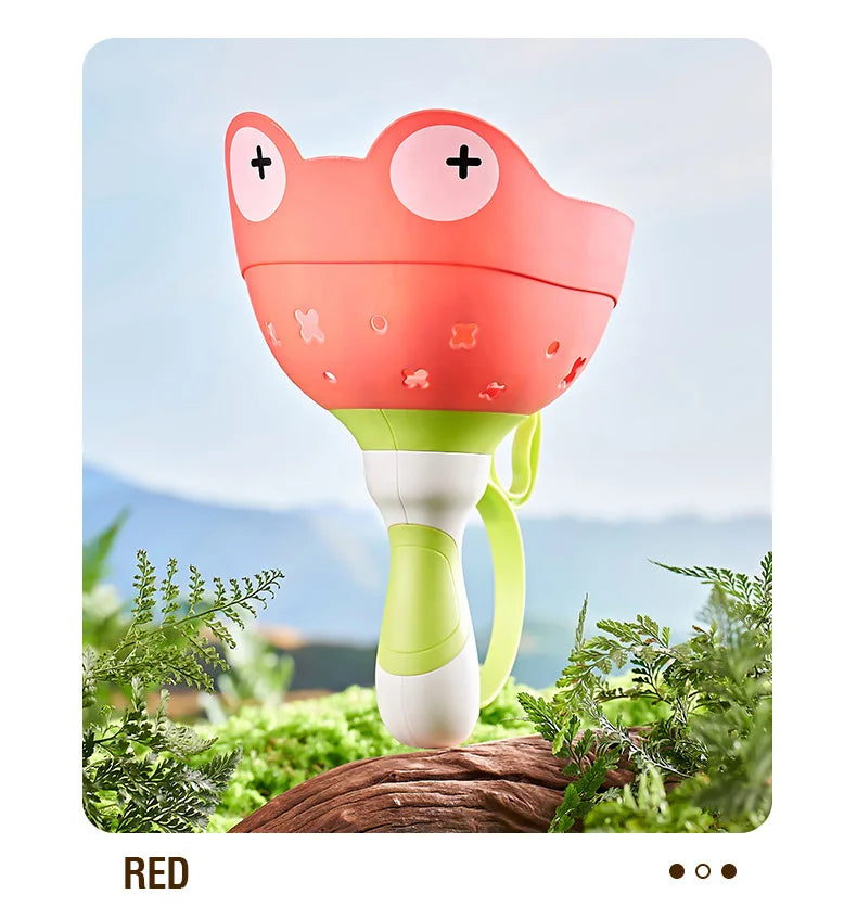 T15 - Kids Flying Saucer Disc Launcher Frog Catapult Flying Toys Pull String UFO