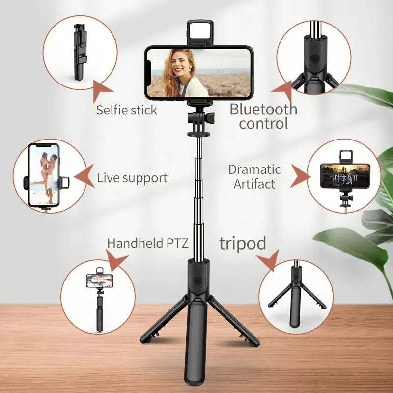 AE10 - All In One Expandable Portable IPhone Tripod Selfie Stick