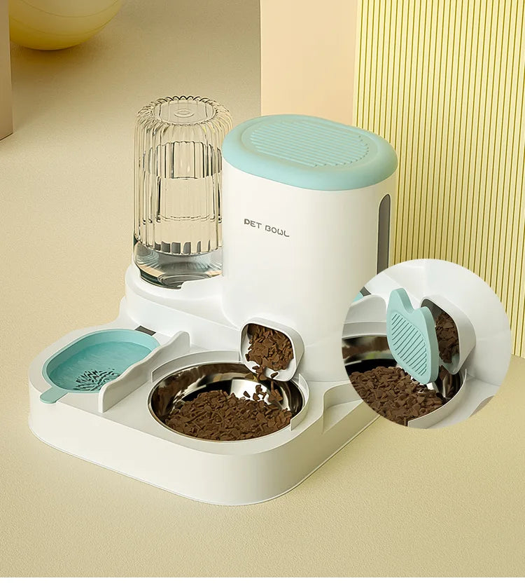 P04 - Bowl with integrated water dispenser, automatic pet feeder and water fountain