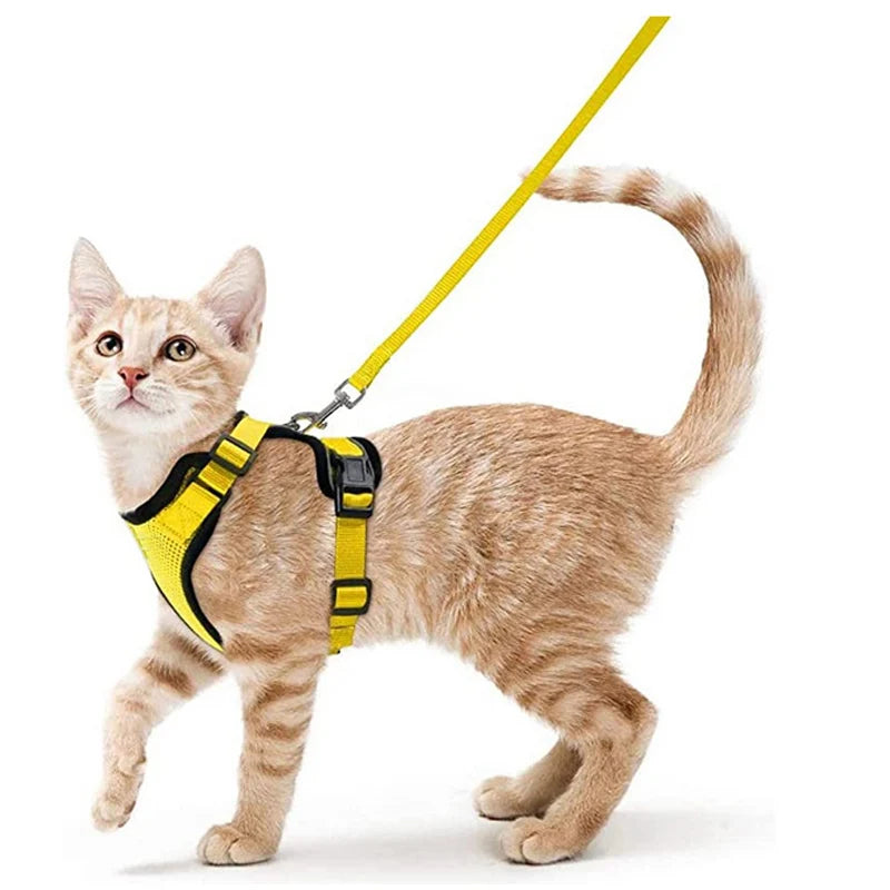 P06 - Cat Harness and Leash for Walking, Escape Proof Soft Adjustable Vest Harnesses for Cats