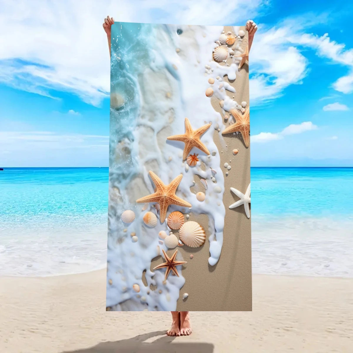 SEA02 - Asciugamano da spiaggia con elemento oceano