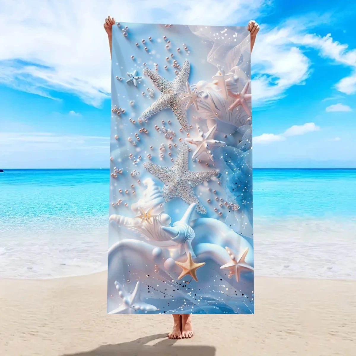 SEA02 - Asciugamano da spiaggia con elemento oceano