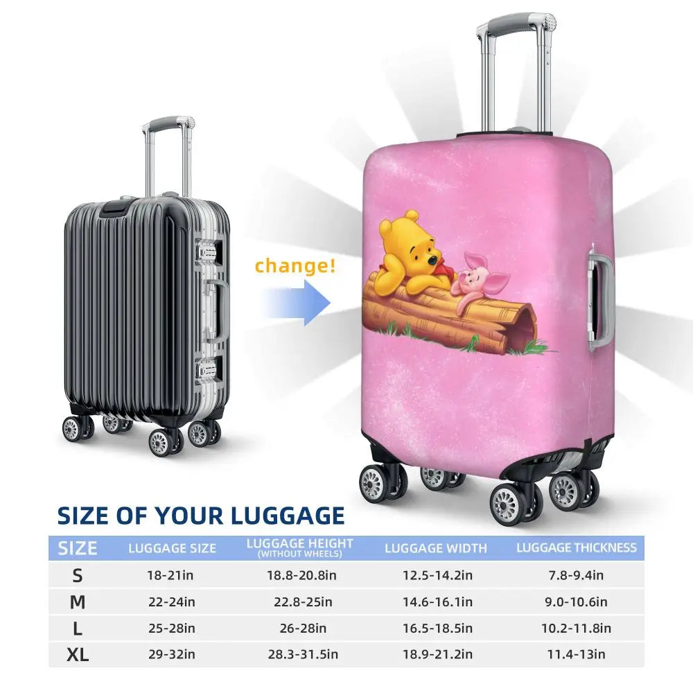 A111 - Custom Winnie The Pooh Luggage Cover Elastic