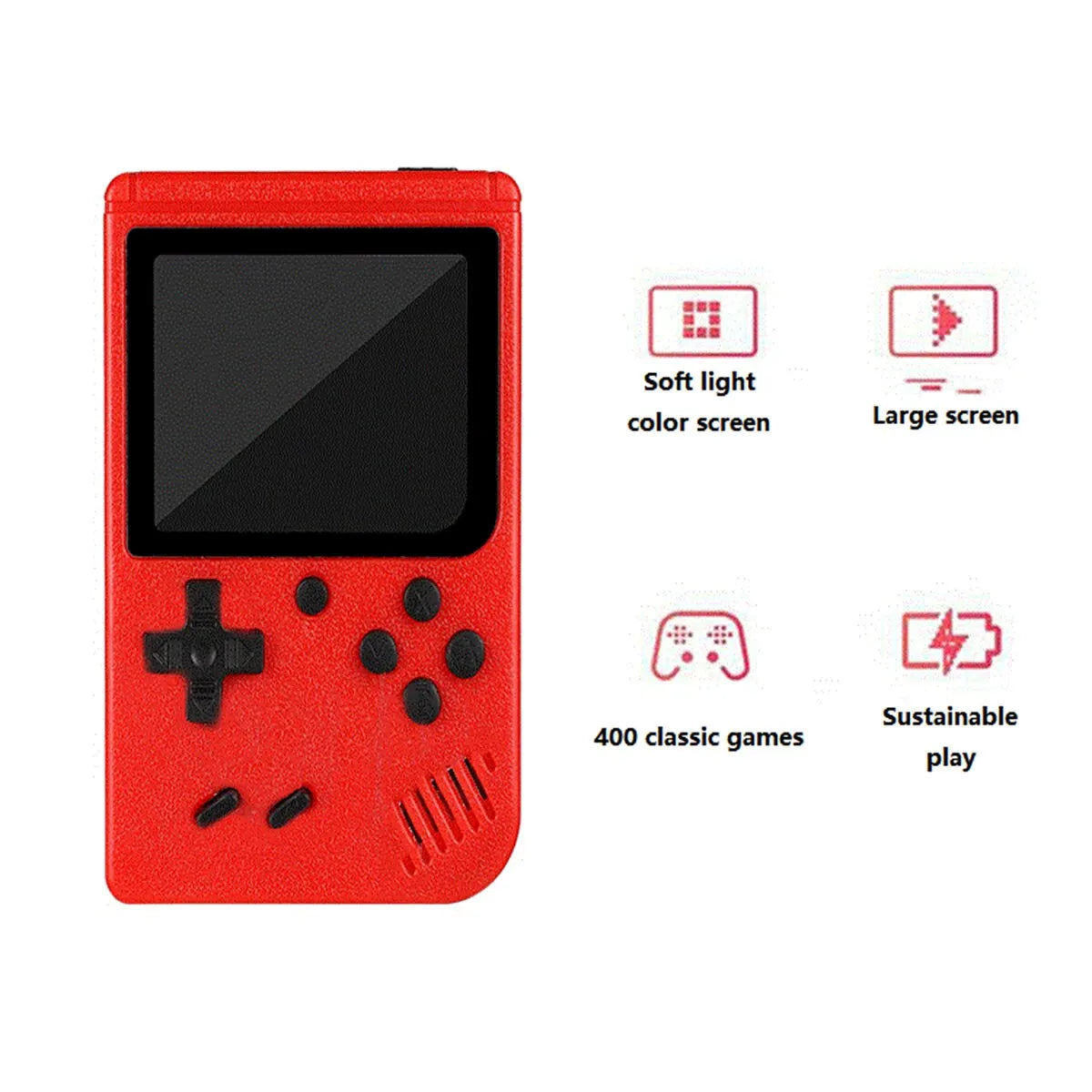 T03 - A Red Retro Classic Games Children's Handheld Small Game Console