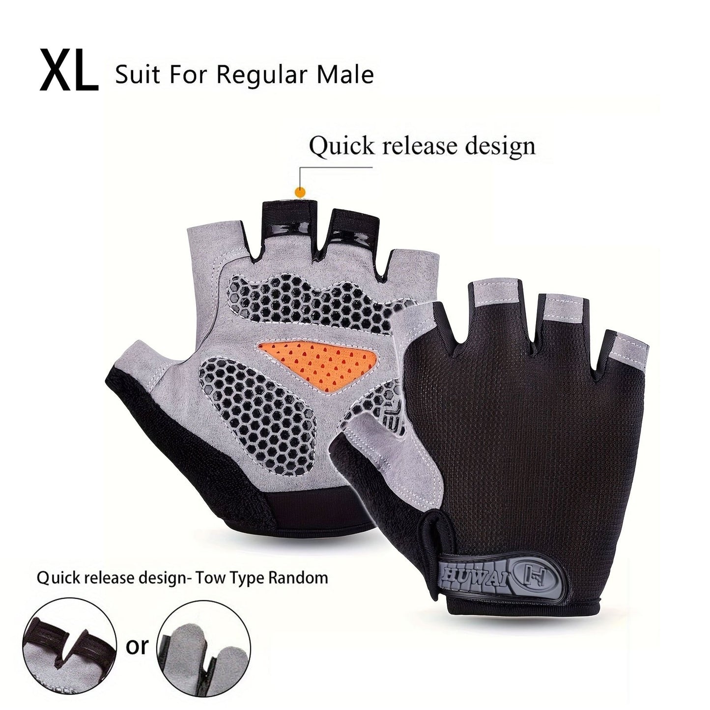 GUA16 - Guanti da ciclismo unisex a mezze dita