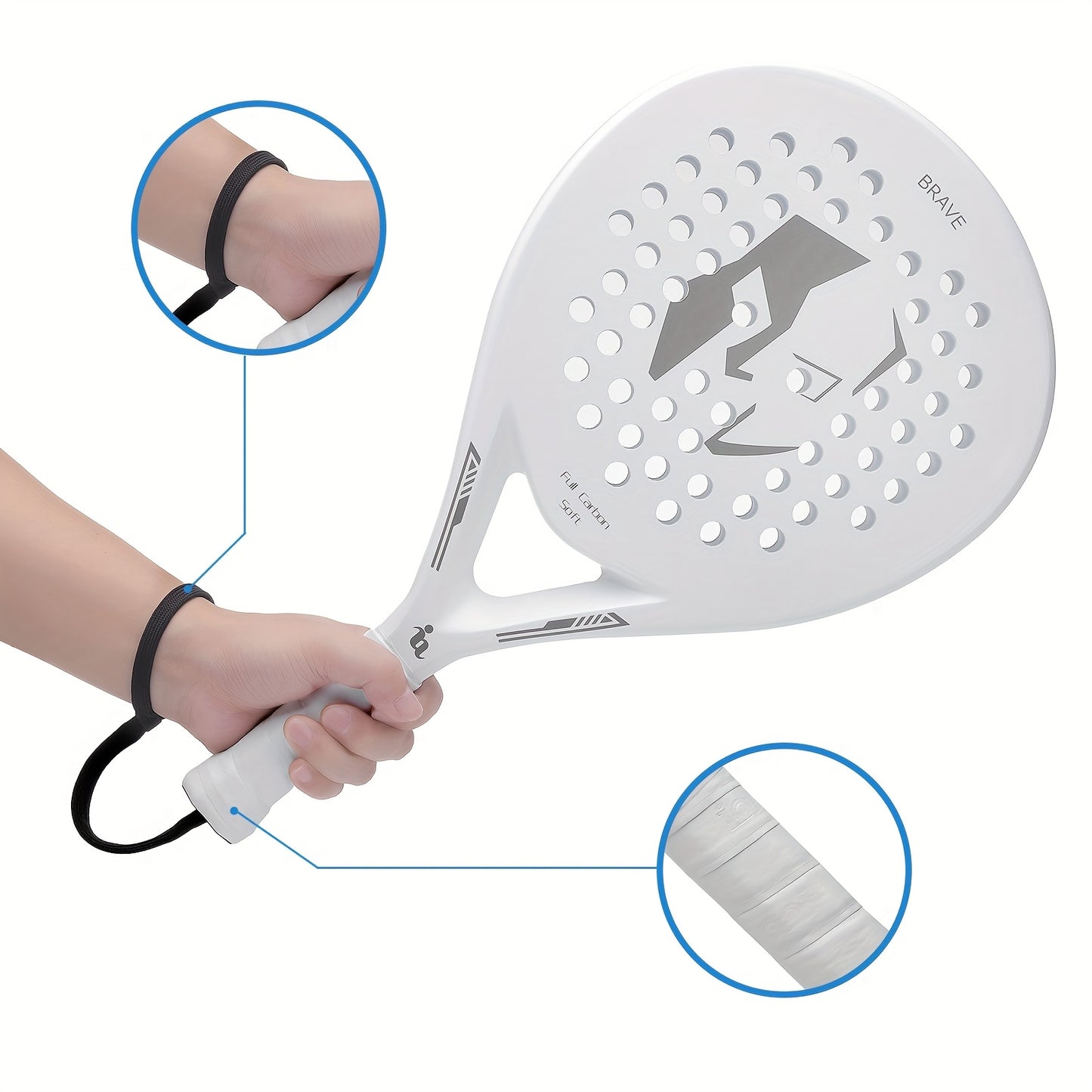 SPORT14 - Racchetta da padel professionale in fibra di carbonio