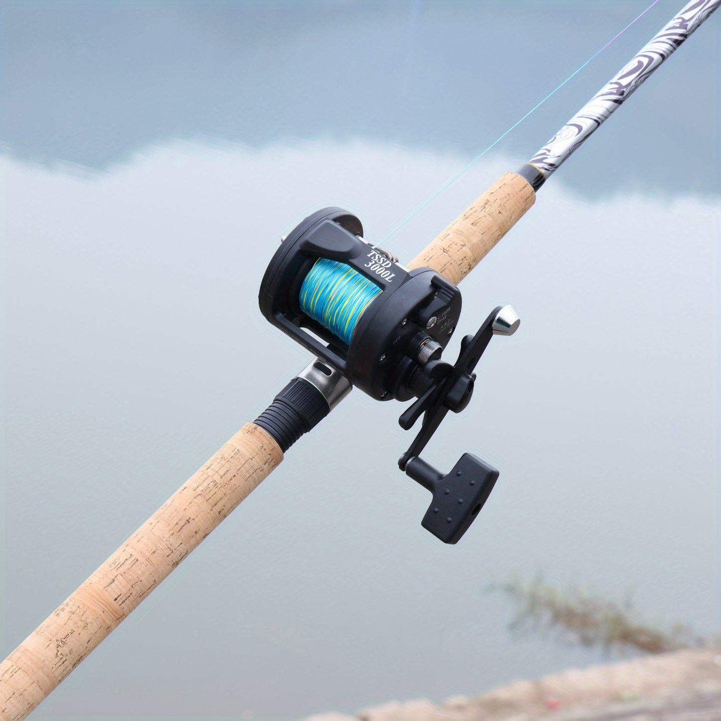 SPORT011 - Canna da pesca resistente e durevole con fusto in fibra di vetro