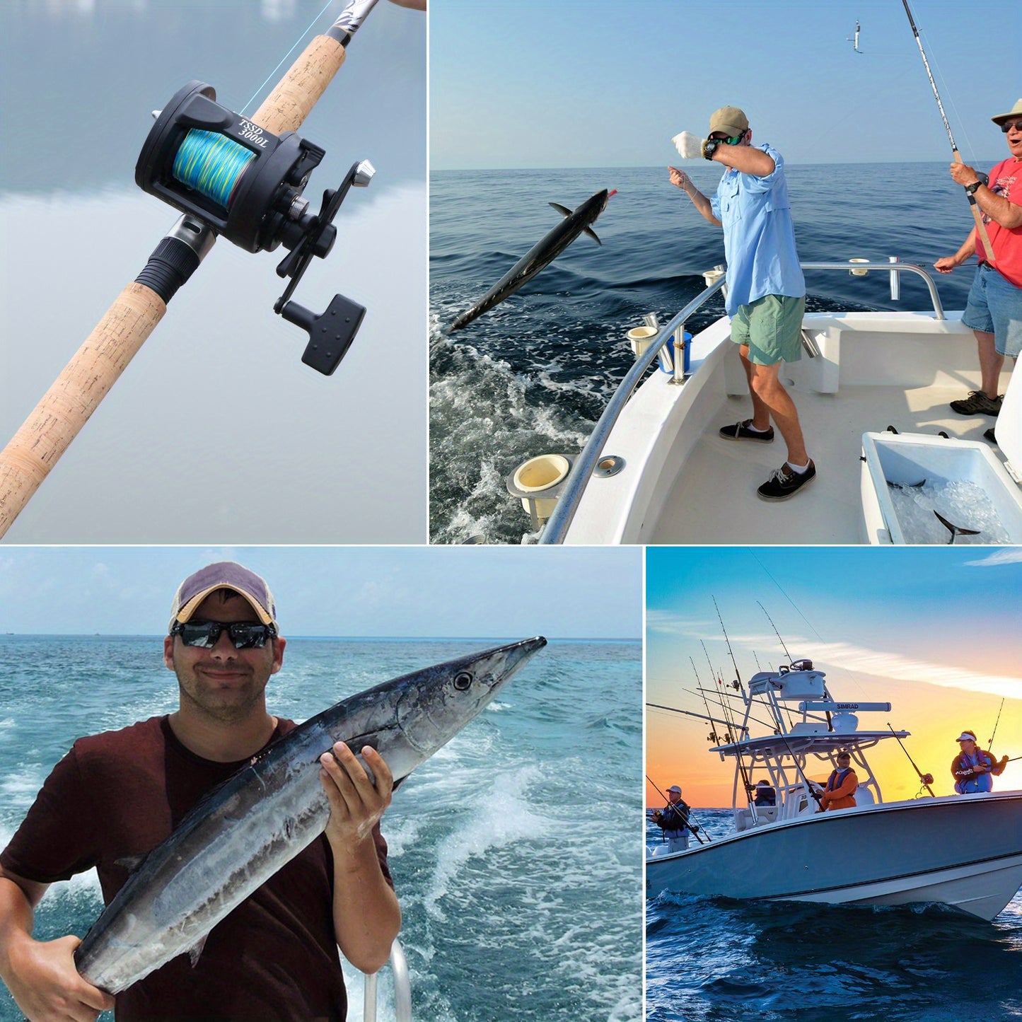 SPORT011 - Canna da pesca resistente e durevole con fusto in fibra di vetro