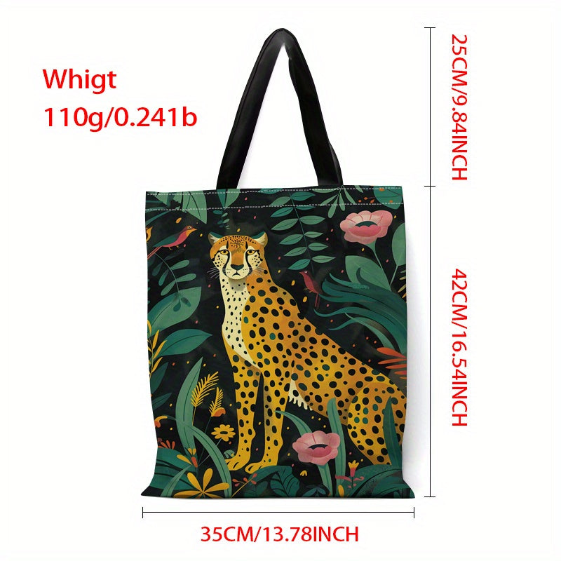 SHOP05 - Borsa tote in tela con stampa Cheetah Jungle
