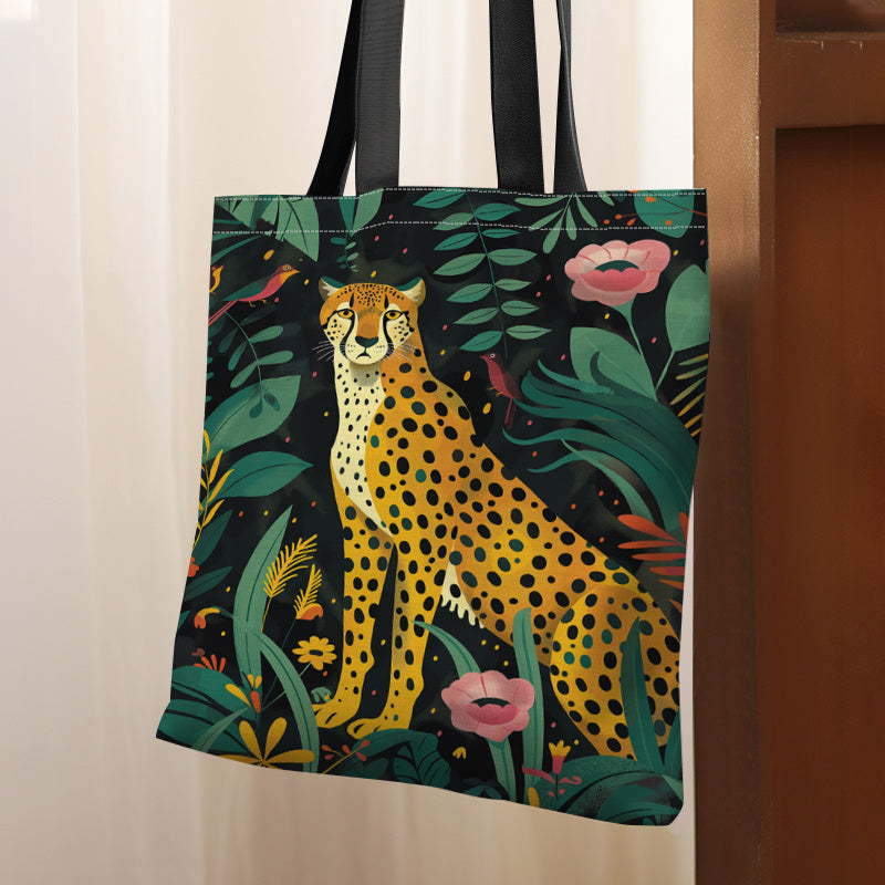 SHOP05 - Borsa tote in tela con stampa Cheetah Jungle