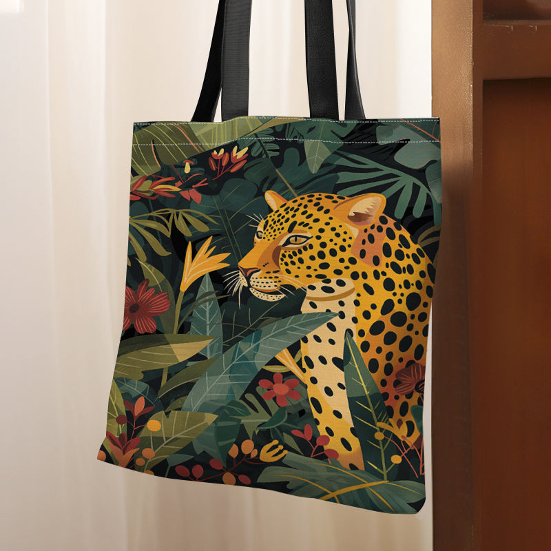 SHOP05 - Borsa tote in tela con stampa Cheetah Jungle