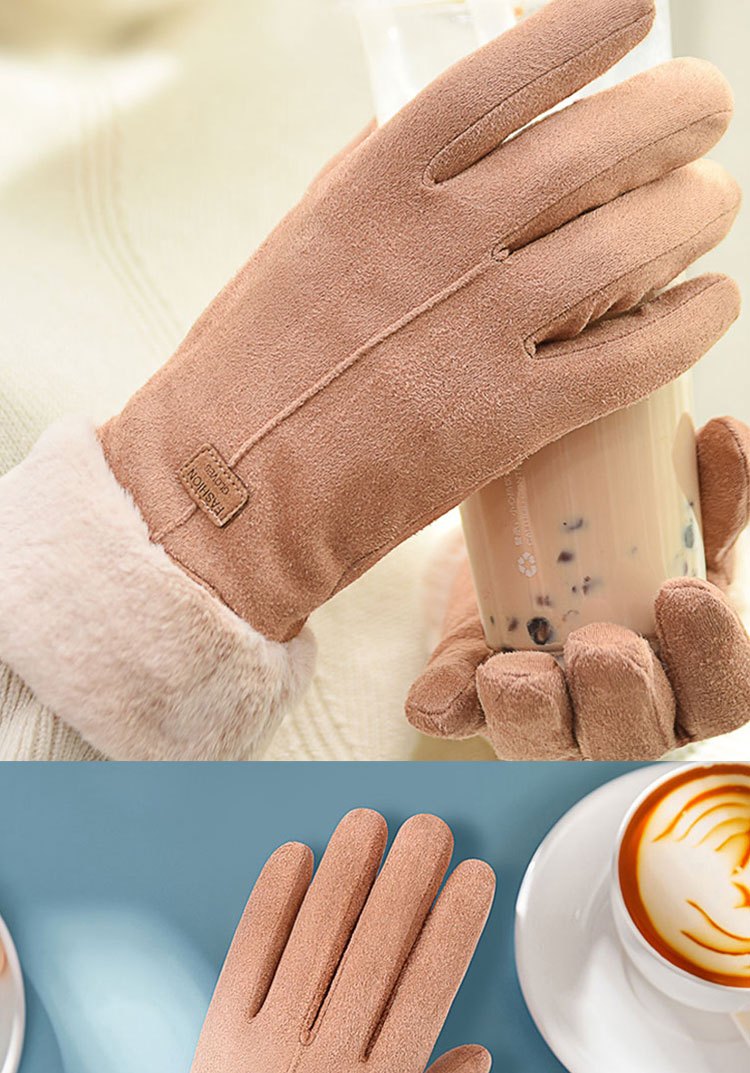 GUA08 - Guanti invernali comodi cinque dita morbido