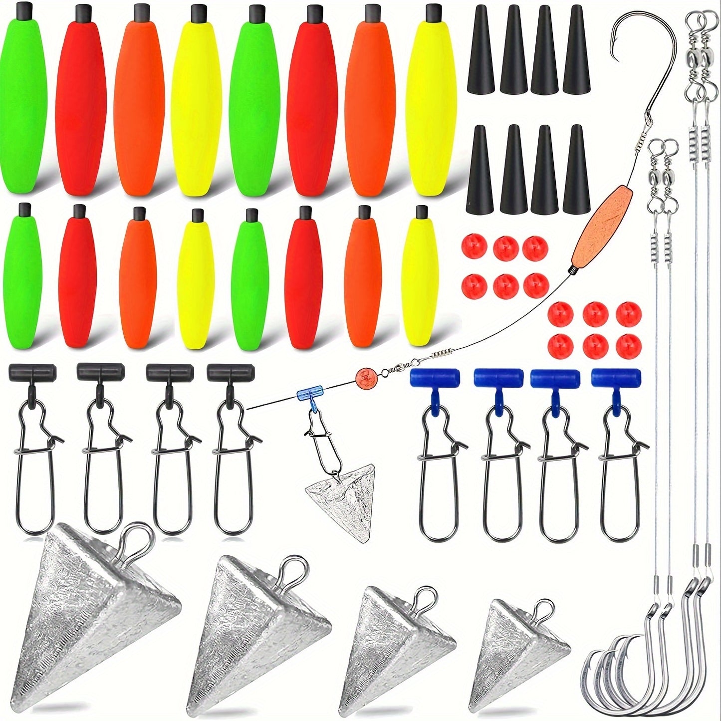 SPORT010 - Kit da pesca in acqua salata da 78 pezzi