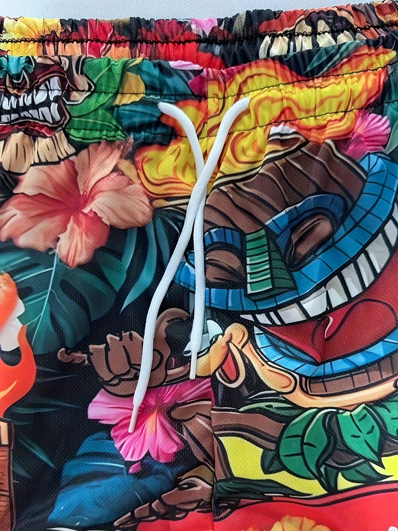 BSMENF06 - Pantaloncini da spiaggia  con stampa Hawaii