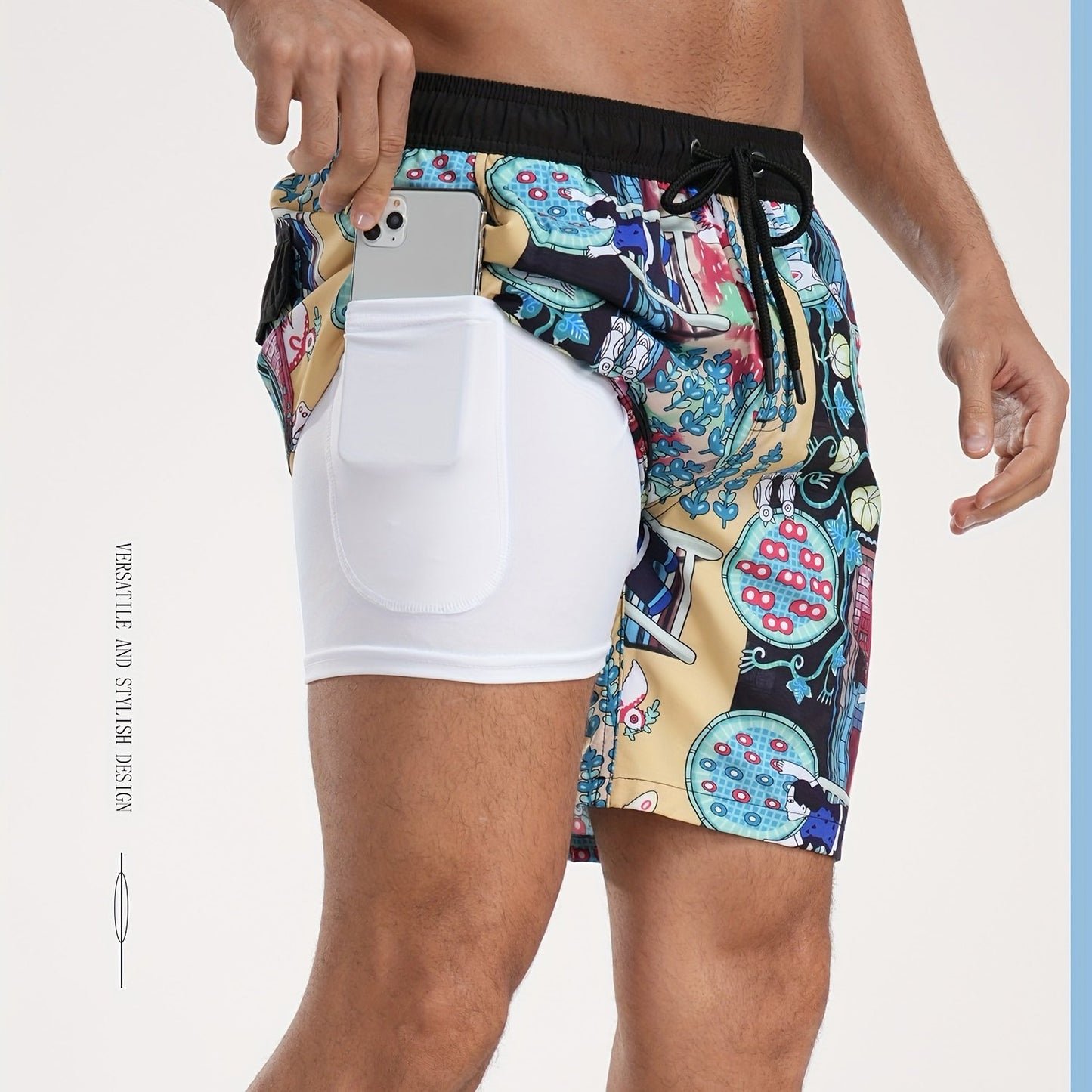 BSMENF19 - Pantaloncini da spiaggia da uomo ad asciugatura rapida