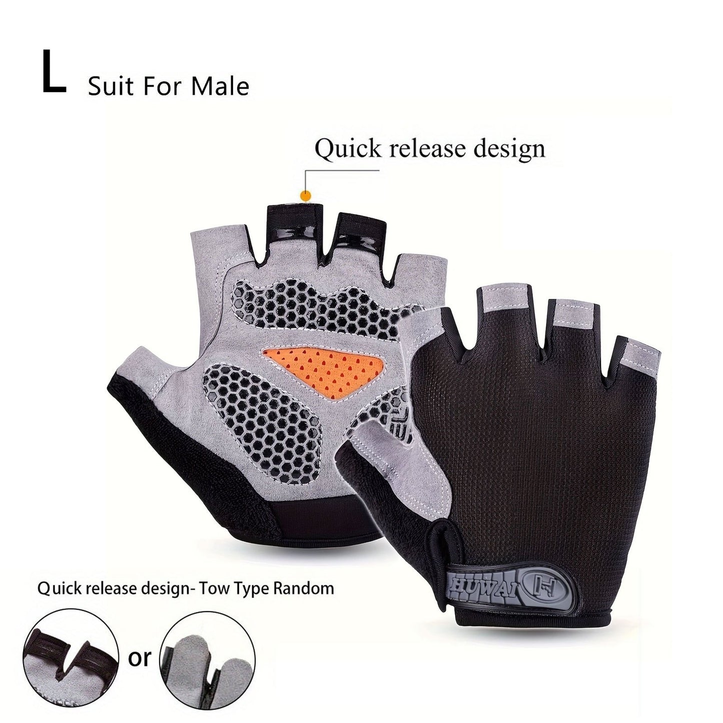 GUA16 - Guanti da ciclismo unisex a mezze dita