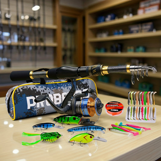 SPORT09 - Canna da spinning in fibra di carbonio e completo da pesca