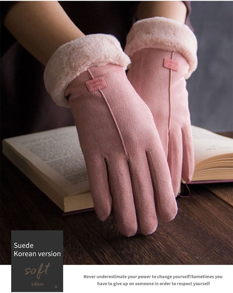 GUA08 - Guanti invernali comodi cinque dita morbido