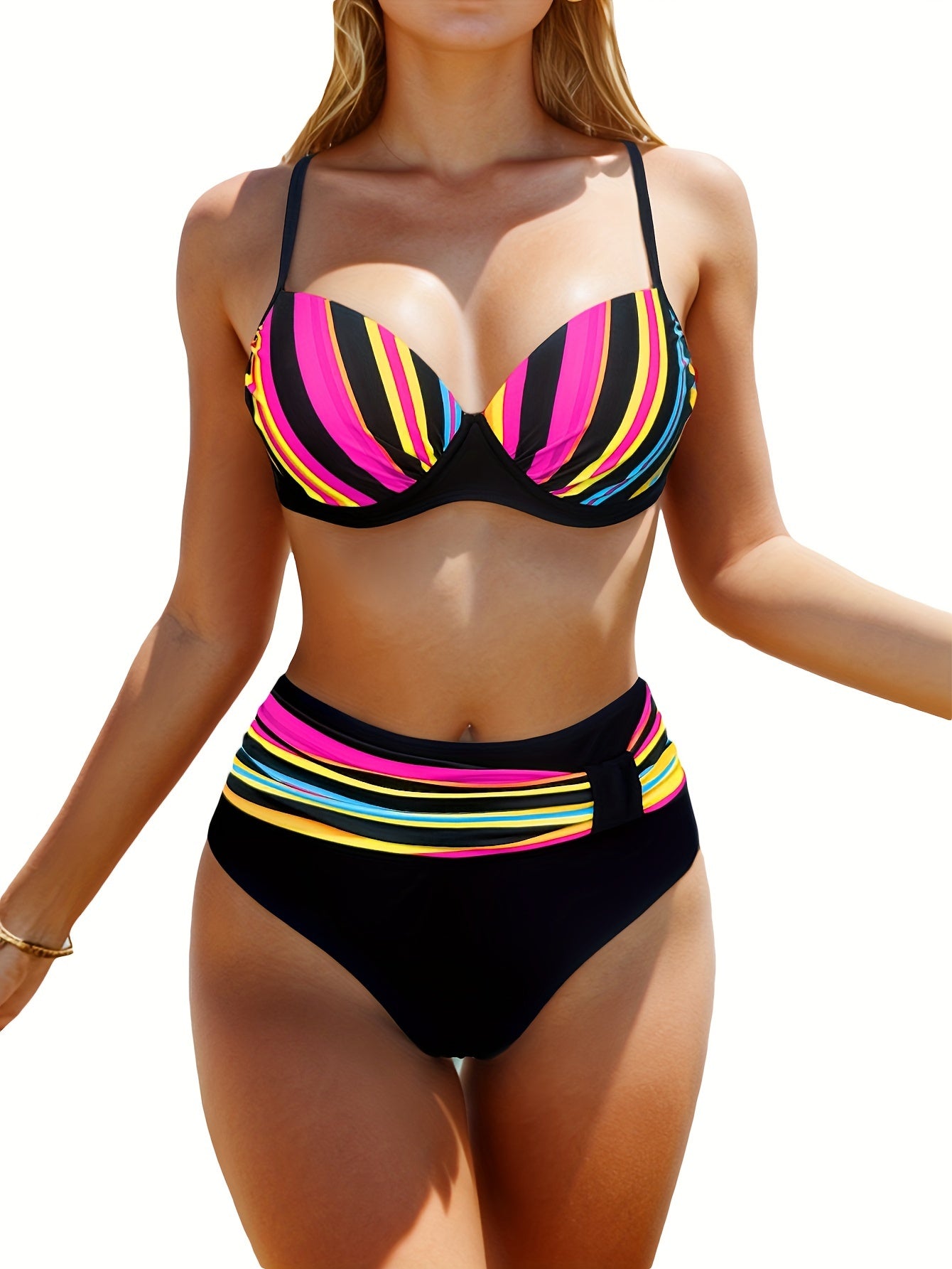 BSGIRL10 - Bikini a righe colorate