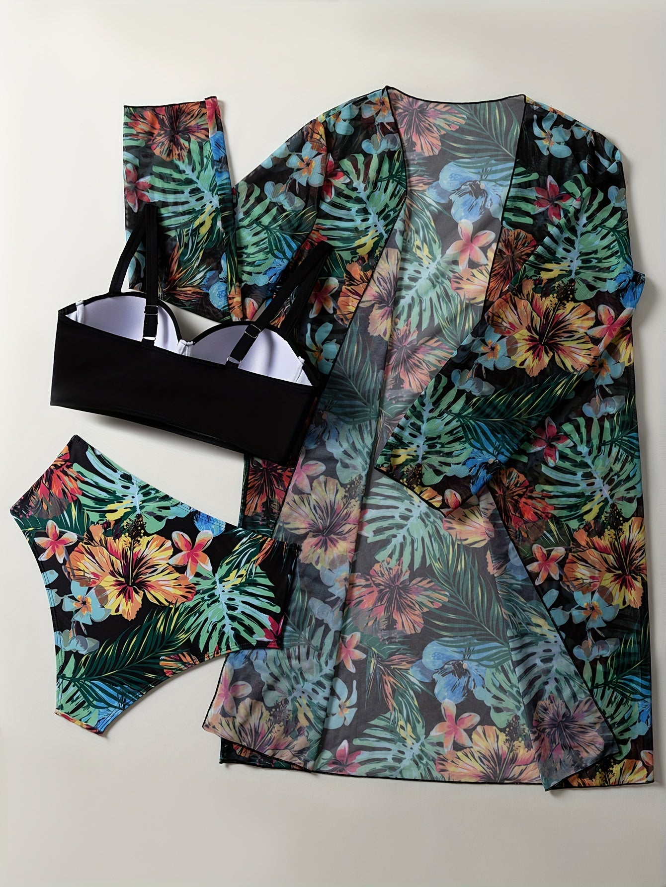 BSGIRL06 - Bikini da donna con stampa tropicale