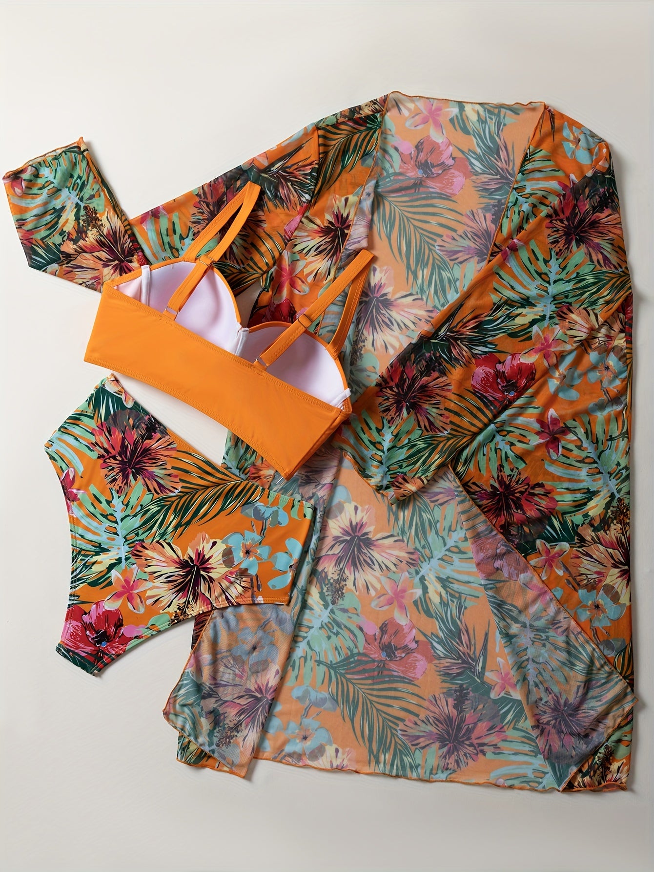 BSGIRL06 - Bikini da donna con stampa tropicale